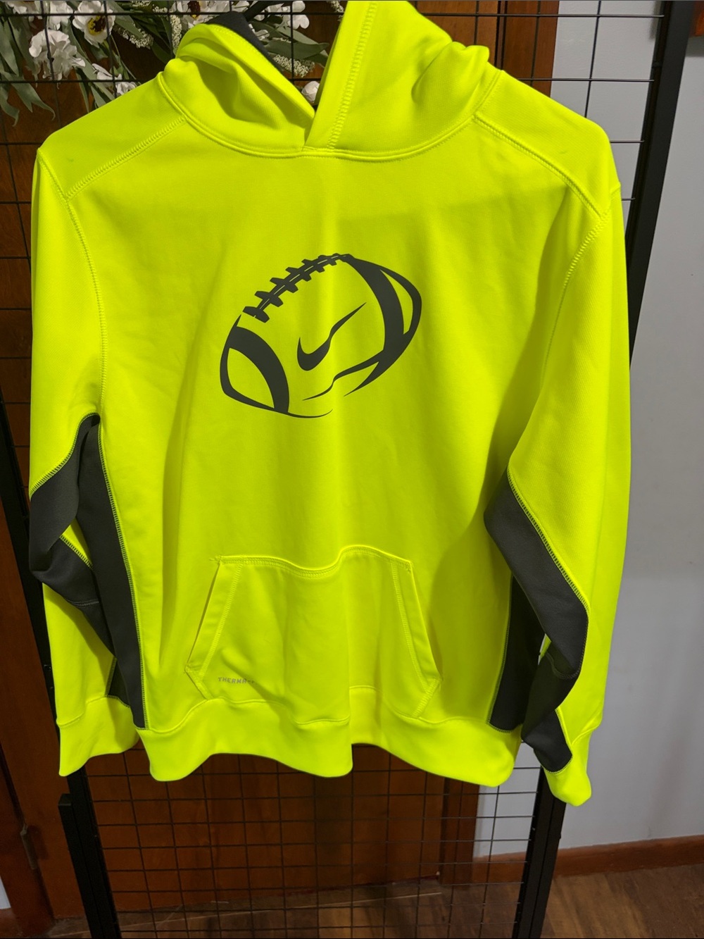 Nike High-Visibility Yellow Hoodie with Football Graphic
